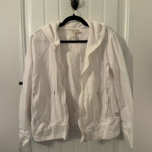 White Hooded Zip-Up Jacket